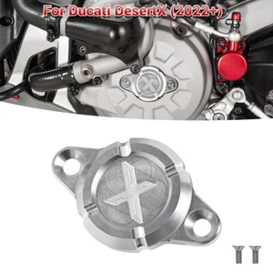 For Ducati Desert X 2022 23 2024 Timing Inspection Cover Silver Billet Aluminum - Foto 1 di 7