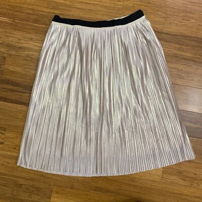 Tommy Hilfiger Falda Plisada Metálica Para Mujer Talla 4 Línea A Fiesta Cóctel Dorado Foto 1 de 4