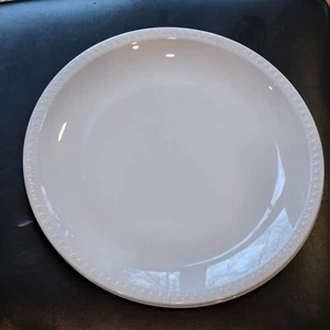 Set of 2 Corning Centura White Tulip Rim Embossed 12" Chop Plate Serving Platter - Picture 1 of 5