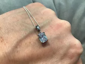 1.0 Carat Lab Created Diamond Pendant With Necklace Platinum Plated 925 - Picture 1 of 6