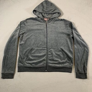 VINTAGE Juicy Couture Hoodie Womens Size XL Gray Velour Y2K Track Suit Ladies - Picture 1 of 13