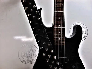 CORREA DE GUITARRA CON PICOS DE CUERO. HEBILLA. NEGRO METAL... (MDLS0197).....VARG - Imagen 1 de 11