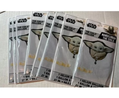 ⚡️STAR WARS Mandalorian Child FORMA LÁMINA GLOBO MYLAR Fiesta 👉 Lote de 8👈 Foto 1 de 2