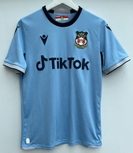 Wrexham 2022/23 Away Football Shirt Macron Blue Short Sleeve Mens Small S - Picture 1 of 9