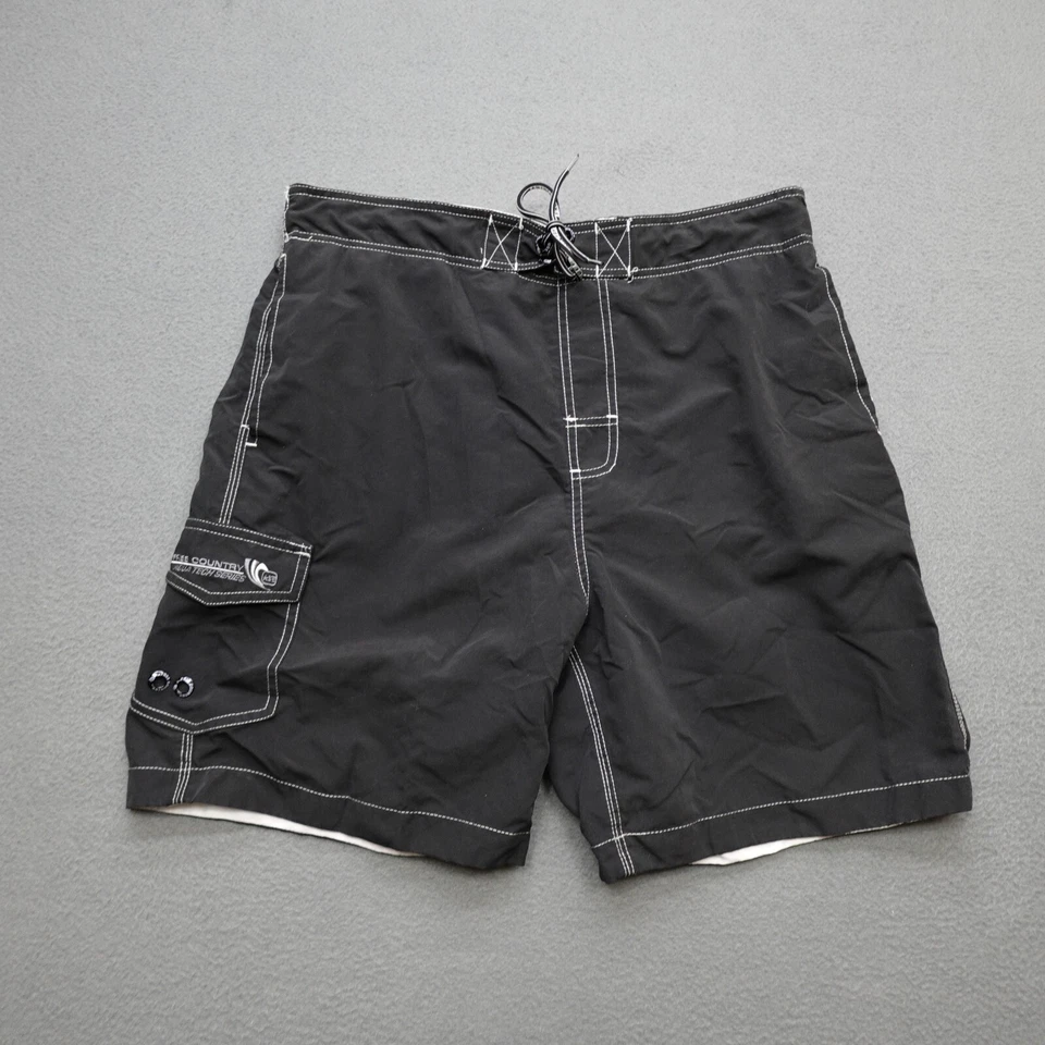 Pantalones Cortos de Carga Free Country Aqua Tech Para Hombre Talla L Negro Calzoncillo Forrado Surf Foto 1 de 4