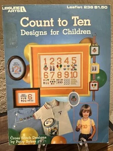 Folleto de punto de cruz de artes de ocio 236 CUENTA HASTA DIEZ diseños para niños - Imagen 1 de 12