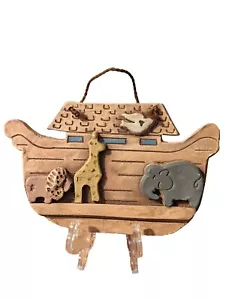 NOAH'S ARK & ANIMALS NURSERY WALL PLAQUE WALL DECOR RESIN --HANDMADE - Picture 1 of 5