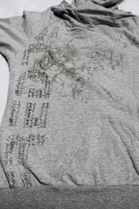 Felpa estivacon cappuccio maniche corte t-shirt maglia Freddy grigio tg 42/44 88 - Picture 1 of 9