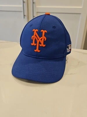 New York Mets Hat Cap Strap Back Blue Orange Adjustable MLB Baseball Mens - Image 1 of 4
