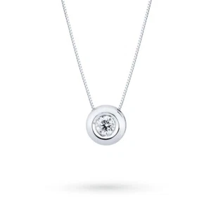 Collana Punto Luce Bibigi In Oro bianco 18 Kt E Diamante 0.04 Ct - Imagen 1 de 12