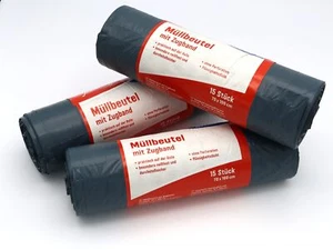 45 Zugbandsäcke 120l, besonders reißfest - Blauer Engel - Jeden Tag - Bild 1 von 3