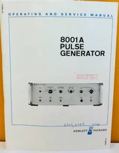 HP Agilent 08001-90001 1968 8001A Pulse Generator Operating & Service Manual. - Picture 1 of 2