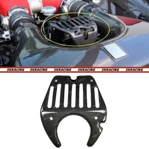 Fits 10-15 Ferrari 458 Italia Dry Carbon Rear Engine Lid Lock Shield Cover Trim - Imagen 1 de 14