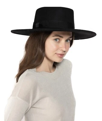 Sombrero floppy telescópico de fieltro de lana para mujer Nine West talla única negro-pacana Foto 1 de 4