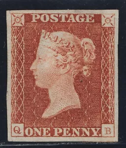 1840 Penny Red Spec AS29 Black Plate 5 (QB) State 2 UNUSED (no gum) 4 Margins - Picture 1 of 1
