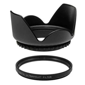 Vivitar 72MM UV Protector Filter with 72mm Tulip Lens Hood for DSLR Lenses - Picture 1 of 3