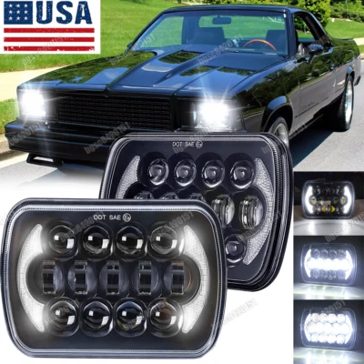 Faros LED cuadrados de 7x6" Hi/Lo DRL aptos para Chevrolet El Camino 1978-1981 2 piezas Foto 1 de 4