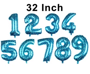 #7 #9 Blue-color 32" NUMBER FOIL BALLOON PARTY SUPPLIES - Picture 1 of 1