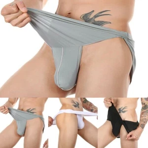 Men Sexy Boxer Briefs Panties Underwear Soft Breathable Sexy Side Split Shorts - Picture 1 of 15