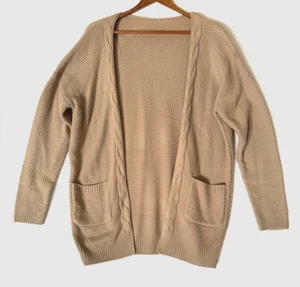 Cardigan maglione donna L beige con tasche forse fatto a mano - Foto 1 di 4