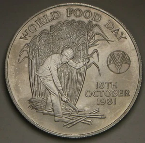MAURITIUS 10 Rupees 1981 - Silver 0.925 - FAO / World Food Day - aUNC - 210 * - Picture 1 of 2