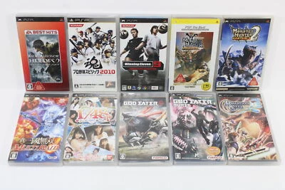 Lot 10 Japanese PSP Games Monster Hunter Medal Honor AKB Phantasy Star God Eater - Image 1 of 4