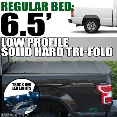 Topline For 1999-2007 Silverado/Sierra 6.5 LoPro Hard Tri Fold Tonneau Cover+LED - Image 1 of 4