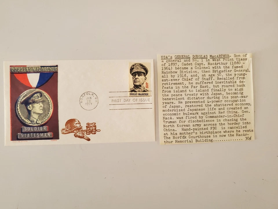 FDC First Day of Issue Cover -  General Douglas MacArthur Soldier- Statesman  - Image 1 of 1