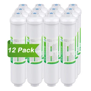 Paquete de 12 cartuchos de filtro de agua de carbono poste en línea T33 1/4" conexión rápida - Imagen 1 de 11