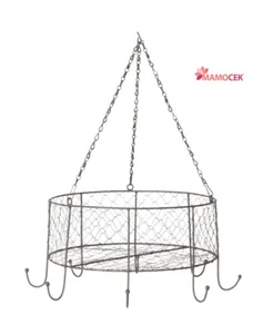 PORTAVASO fioriera pensile ferro metallo brunito Ø35 piante decorazione shabby - Foto 1 di 1