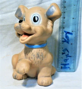 DOG LADY & THE TRAMP - SCAMP puppy RUBBER TOY DOLL WALT DISNEY BISERKA ART 303 - Picture 1 of 10