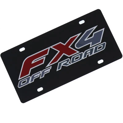 Placa de matrícula con logotipo todoterreno Ford FX4 (negro carbono) Foto 1 de 4