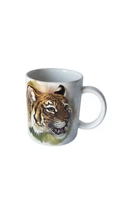 Pewtina Design Hand Decorated Tiger Mug Coffee Cup - Picture 1 of 9