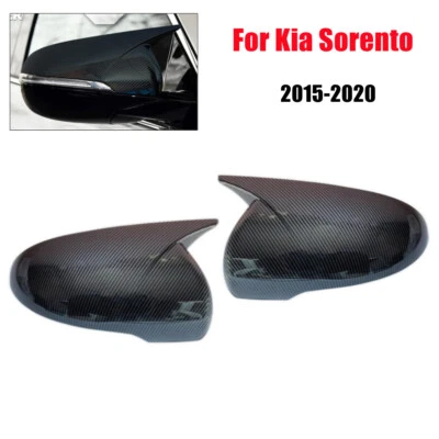 Tapa de cubierta de espejo retrovisor lateral de fibra de carbono ABS para Kia Sorento 2015-2020 Foto 1 de 4