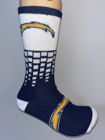 LOS ANGELES CHARGERS NFL FOOTBALL TEAM DIGITAL LOGO CREW LENGTH SOCKS LARGE Cover