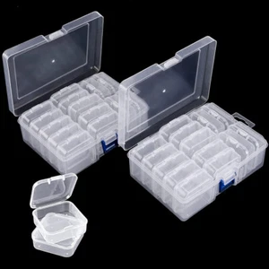 Mini Clear Plastic Small Box Case Screws Jewelry Bead Storage Container Travel - Picture 1 of 24