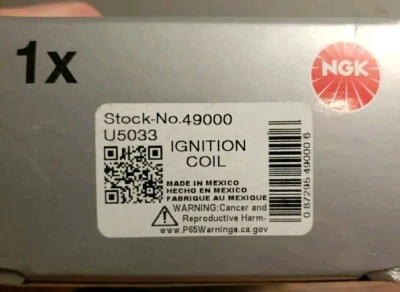 NGK U5033 49000 COP Ignition Coil For Select 99-16 Volvo Models - Image 1 of 2
