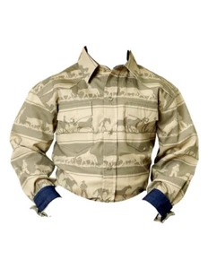 Roper Western Shirt Boys L/S Horizontal Snap Brown 03-030-0482-0410 BR - Picture 1 of 2
