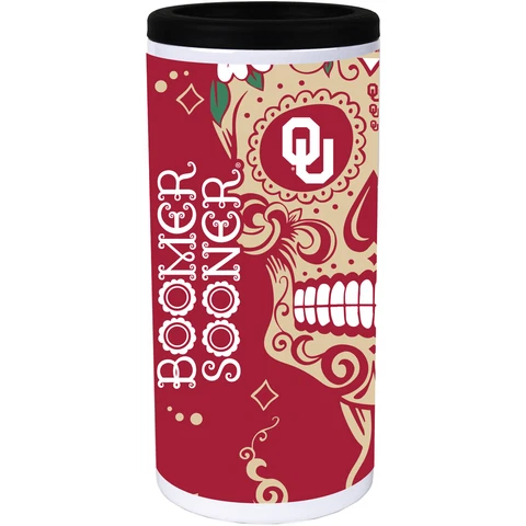 Oklahoma Sooners Dia Stainless Steel 12oz. Slim Can Cooler Cover