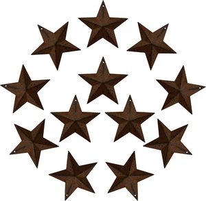 ✨ 3-Inch, Set of 12 Rustic Antique Vintage Gifts Rusty/Black Metal Barn Star Wa - Picture 1 of 3