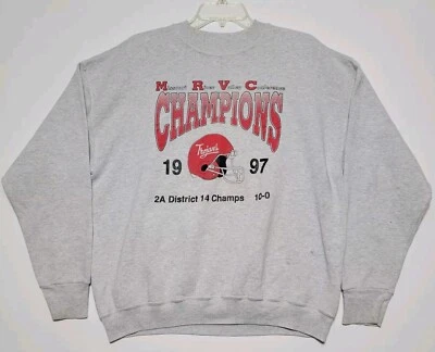1997 TROJAN FRUIT OF THE LOOM CREW NECK Sweater Retro MRVC Champions  - Image 1 of 4