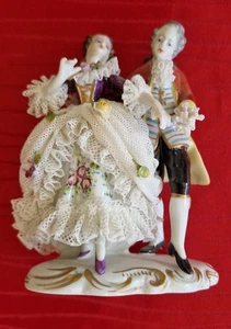 Wunderschöne Müller Volkstedt Porzellan Figur Roccoco Tanzendes Paar - Bild 1 von 5