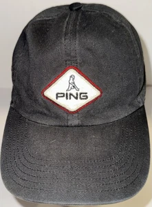 PING Mr. Ping Patch Golf Adjustable Hat Cap Black White Flexfit Tech Junior - Picture 1 of 8