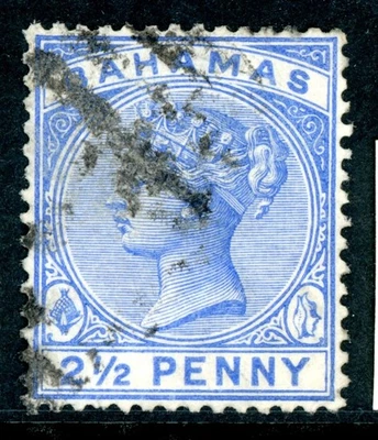 Bahamas 1884 QV 2½p Ultramarine Wmk CCA Perf 14 Scott #28 VFU I227 - Image 1 of 4