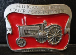 John Deere B Tractor Belt Buckle Mid-Iowa Antique Power 2000 Marshalltown IA jd - Picture 1 of 3