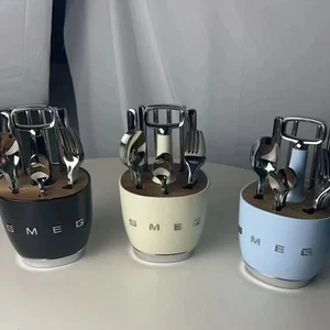 Retro Edelstahl Besteck Halter für Küche von Smeg - Messer, Gabel, Löffel Rack** - Bild 1 von 22