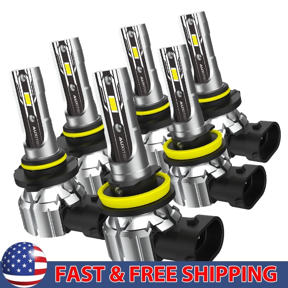 AUXITO Canbus H11 9005 LED 9006 Headlight Super Bright Bulbs High/Low Beam 2/4X - Image 1 of 4
