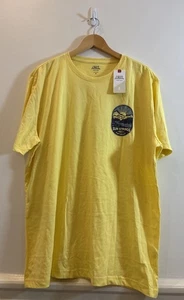 T-shirt grafica IZOD acqua salata uomo XL manica corta misto cotone giallo relax - Foto 1 di 10