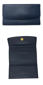 Coach Leatherware dreifach faltbare Scheckbuch-Geldbörse - glattes schwarzes Echtleder - gebraucht, in einwandfreiem Zustand - Bild 1 von 10