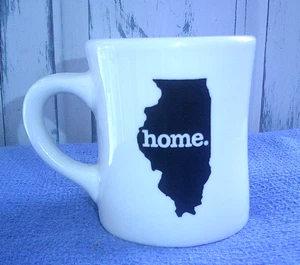 Tuxton Diner Mug Illinois State outline HOME Black & White - B3 - Picture 1 of 3